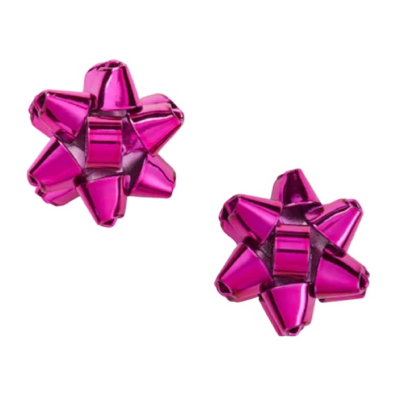 KATE SPADE • Brilliant Pink Bourgeois Bow Earrings Holiday Christmas